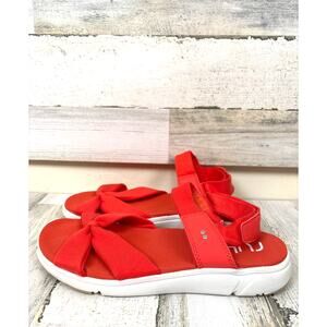 Ryka Womens 9 Red Mallorie Adjustable Ankle Strap Comfort Wedge Sport Sandals